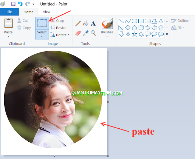 Cắt ảnh thành hình tròn bằng phần mềm Paint