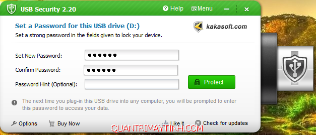 Đặt mật khẩu bảo vệ cho USB bằng phần mềm USB Security